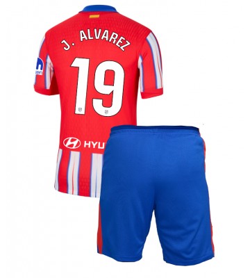 Atletico Madrid Julian Alvarez #19 Primera Equipación Niños 2024-25 Manga Corta (+ Pantalones cortos)